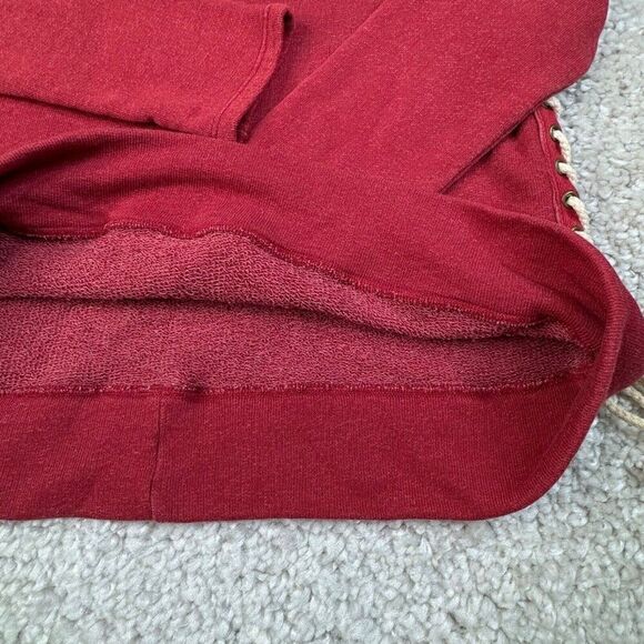 Nation LTD Side Lace Up Sweatshirt Red - Picture 4 of 7